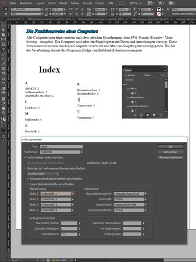 Interaktive Indizes und Verzeichnisse für Print und PDF